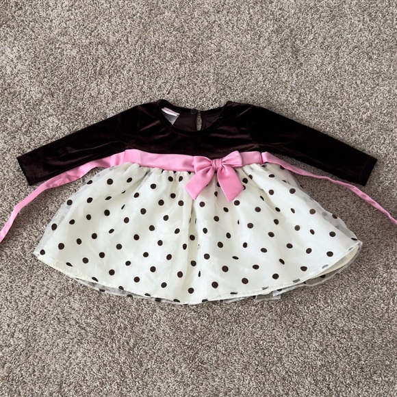 Jessica Ann long sleeve polka dot baby Girl's Dress Size 6-9 months - Picture 3 of 12